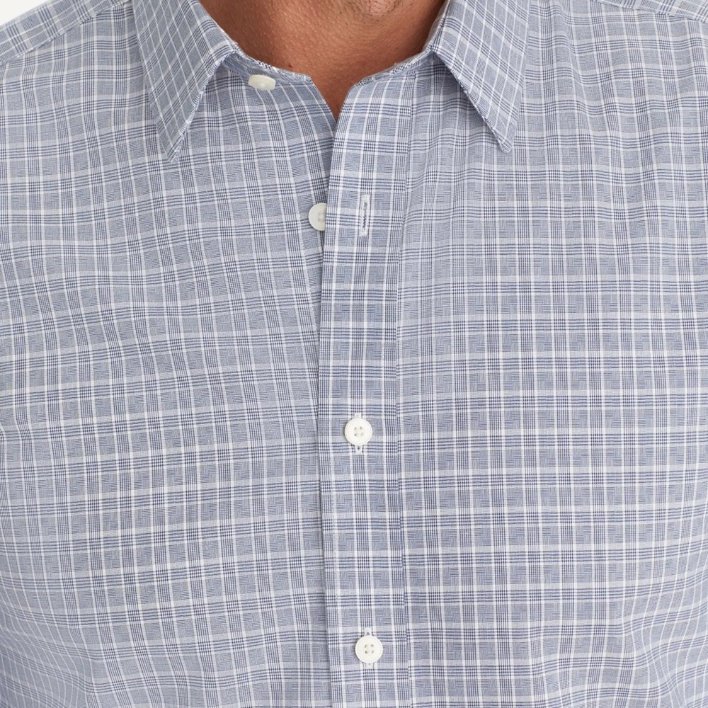 UNTUCKit Shirt Men Medium Erryk-WF Blue, light blue, gray plaid button down - Picture 2 of 8